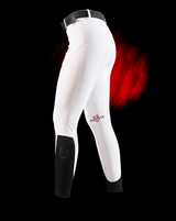 Pantalone slim fit donna Equestro Ridertechnology full grip bianco