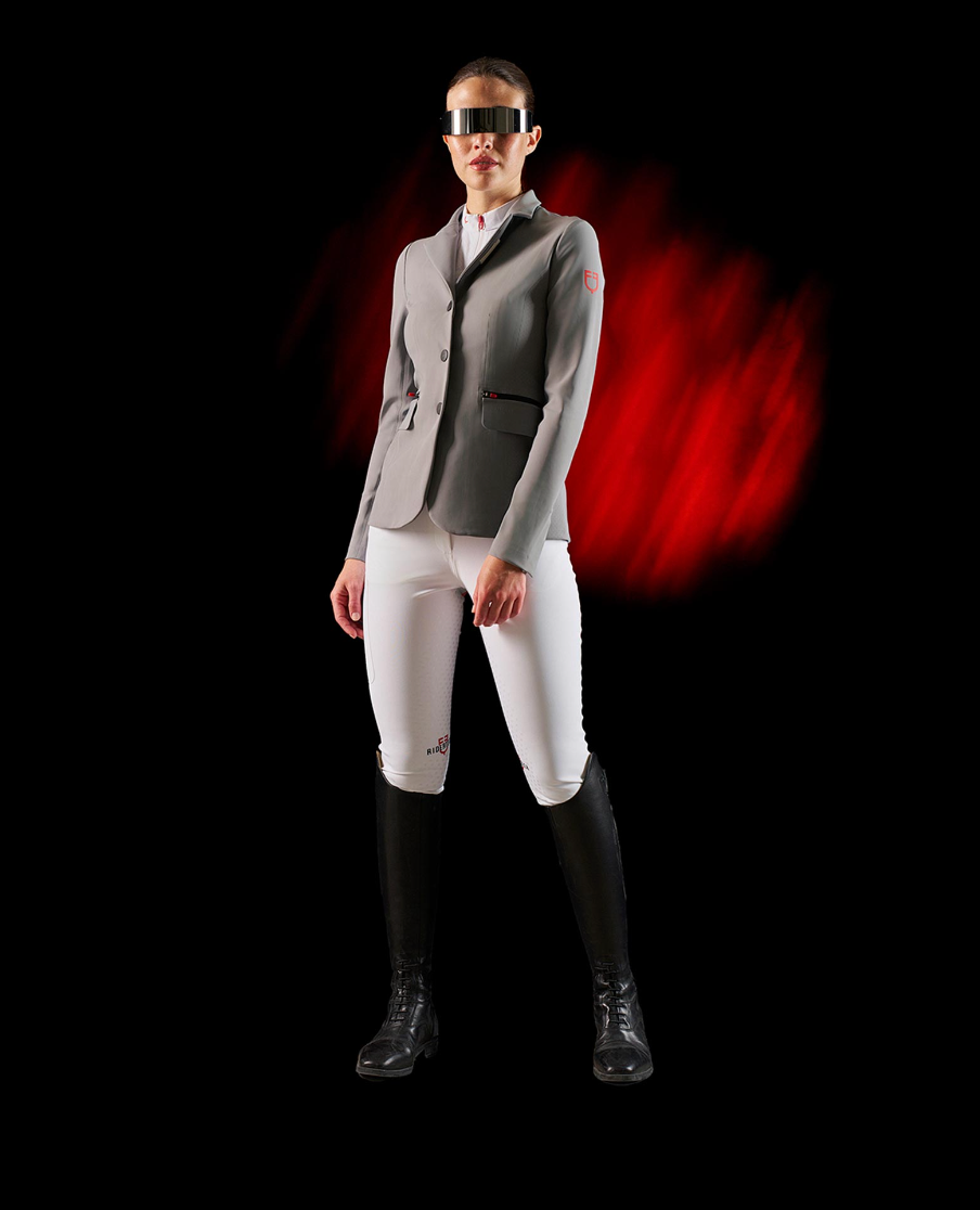 Pantalone slim fit donna Equestro Ridertechnology full grip bianco