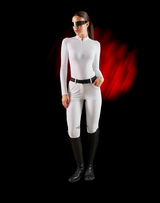 Polo concorso donna Equestro Ridertechnology manica lunga e zip