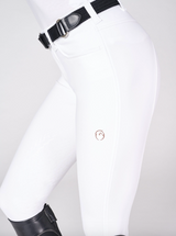 Pantalone donna modello Syracuse con grip al ginocchio Vestrum bianco