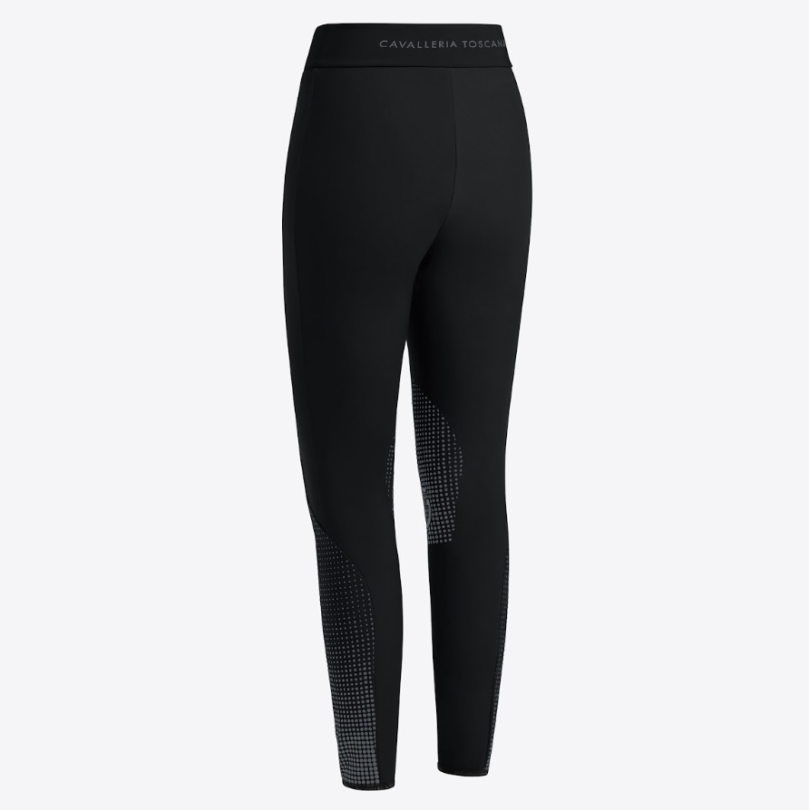 Leggings donna Cavalleria Toscana grip al ginocchio e tasca laterale neri