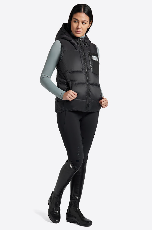 Gilet donna RG trapuntato in nylon nero