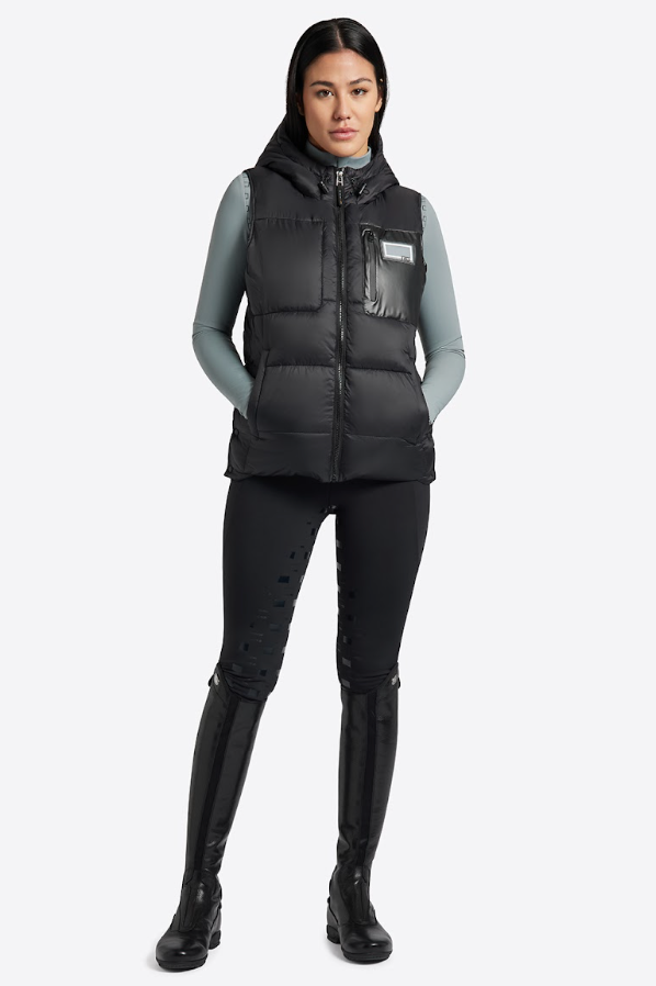 Gilet donna RG trapuntato in nylon nero