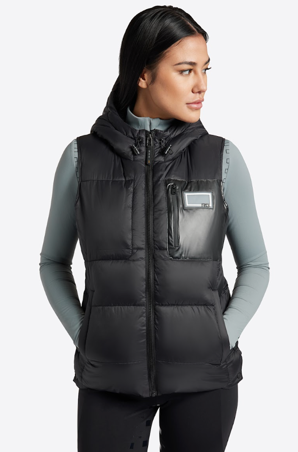 Gilet donna RG trapuntato in nylon nero