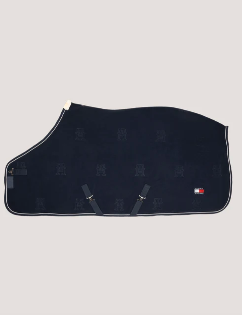 Coperta in pile modello Oxford Tommy Hilfiger blu