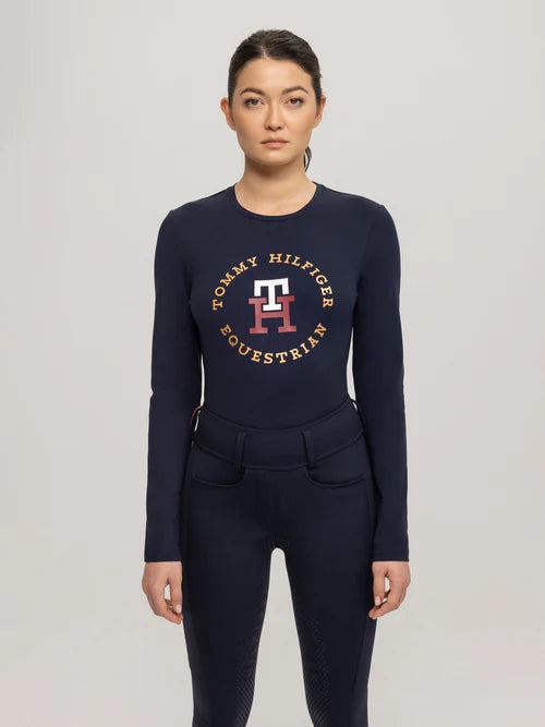 Maglia da allenamento donna Ohio desert sky con logo Tommy Hilfiger