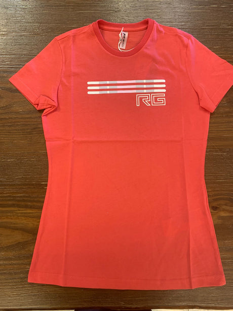 T-shirt donna color corallo in cotone con logo RG