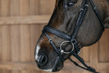 Testiera Dy'On Flash con capezzino e frontalino intrecciato nera