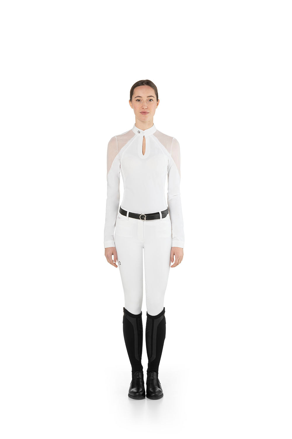 Polo donna gara modello Teresa con dettagli traforati Ego7