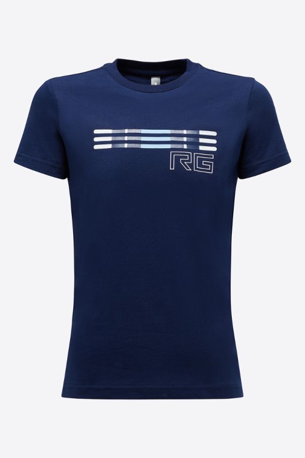 T-shirt bambino blu in cotone con logo RG