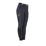 PANTALONI DONNA SLIM FIT CON GRIP SUL GINOCCHIO BLU