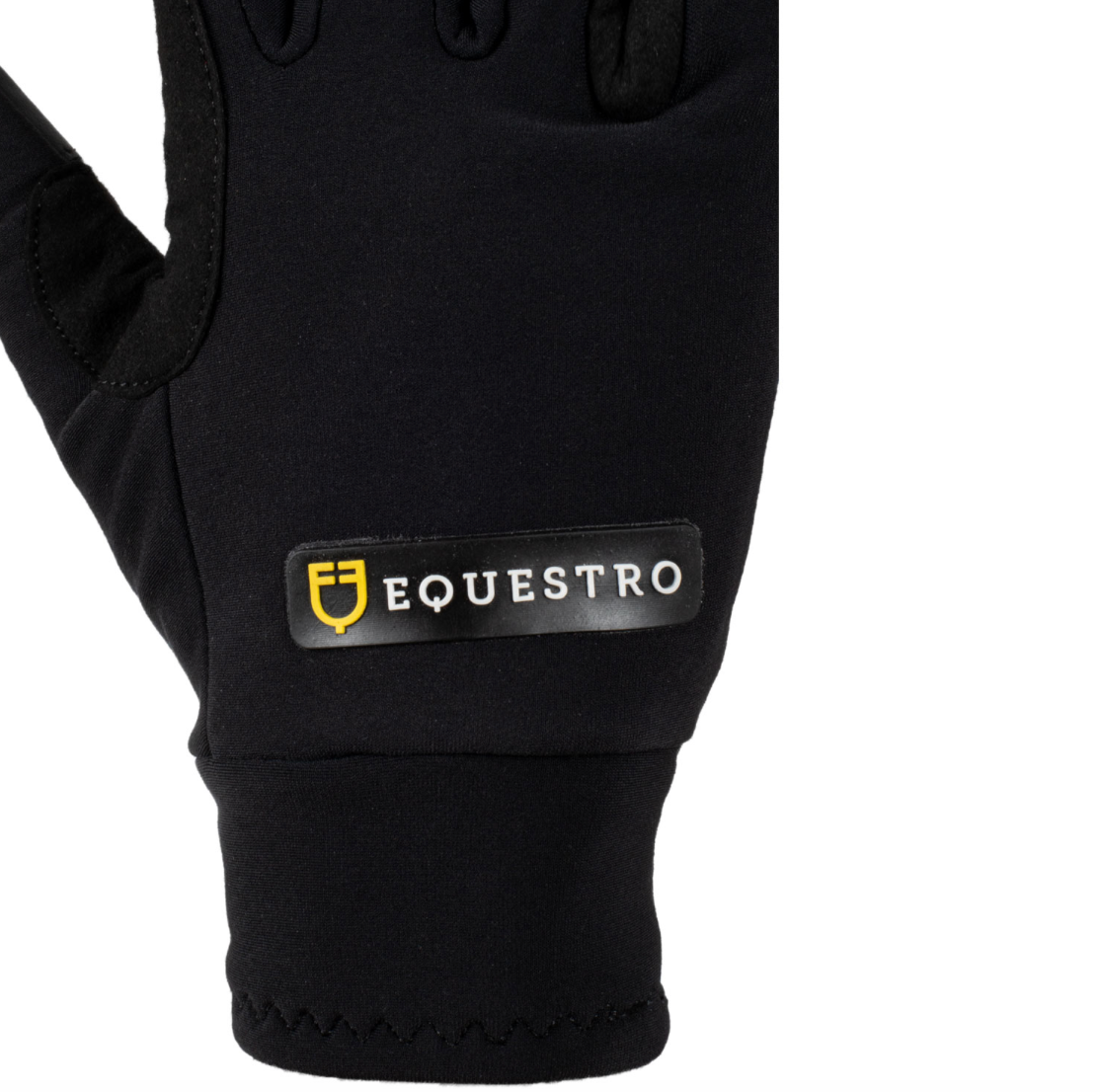 Guanti unisex in tessuto felpato Equestro Neri